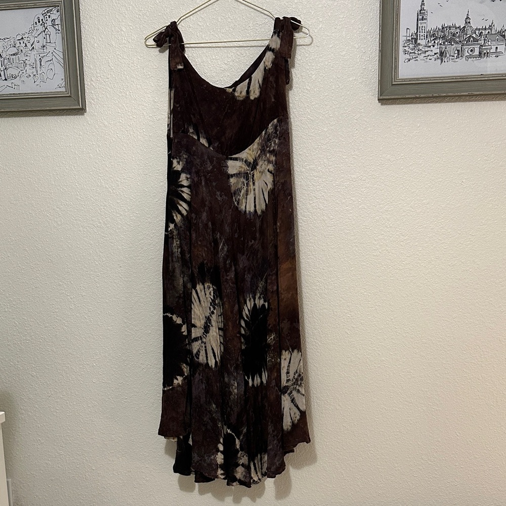 Tie-Dye Sleeveless Dress or Cover Up with Tie Shoulders